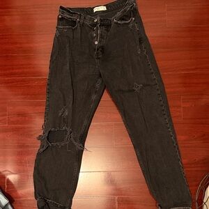 Abercrombie & Fitch The Dad high rise jeans black size 27